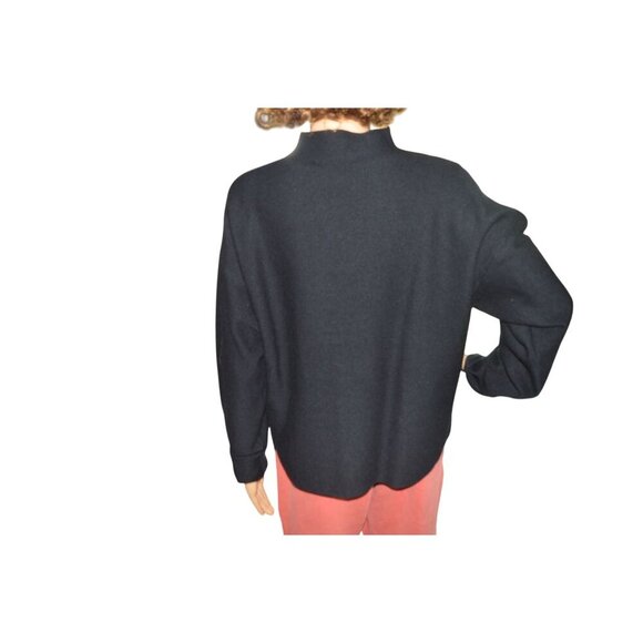 Zyia Onyx Asana Black Funnel Neck Pullover Sweater Women's Size Large Activewear - Picture 4 of 8